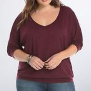 Torrid size 1 burgundy knit top